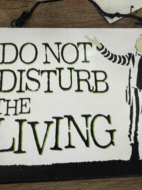 Beetlejuice “It’s Showtime” & “Don’t Disturb” Double-Sided Wood Sign – 8"x6"